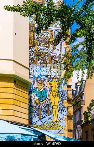 Brasserie im Marais-Viertel von Paris, Frankreich. Stockfoto