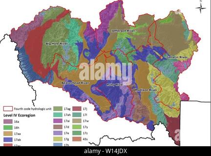 Archiv Bild von Seite 16 der Südwesten Montana Feuchtgebiet Bewertung. Südwestmontana Feuchtgebiet Bewertung: Entwicklung einer landesweiten Erfassung und Überwachung der Strategie für Montana. Df136 ed1-b 443-444 a-b82b-1c9a 0aa 16524 Jahr: 2012 Endlich, der Gallatin, der Jefferson und Madison an der Stadt von drei Gabeln erfüllen die Missouri River zu bilden. Große Stauseen auf das Projekt Bereich gehören Ruby River Reservoir (Ruby River), Clark Canyon Reservoir (beaverhead River), Ennis See (Madison River) und Hebgen Lake (Madison River; Abbildung 2). Ökoregionen und Vegetation Das Projektgebiet liegt ganze Stockfoto