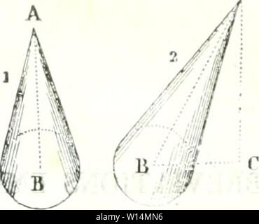 Archiv Bild von Seite 20 der Wörterbuch des Sciences mathématiques pures. Wörterbuch des sciences mathÃmatiques pures et appliquÃes. dictionnairedess 01 mont Jahr: 1838 lyjones rÃguliei-s d'un nombre Infini de Côté tÃs. Le cylindre est Droit (i) lorsque La peipmdiculaire. Lorsque l'Ax est inclinÃ (2). La hauteur d'un Côté ne est la peipcndiculaire abaissÃe de Sohn sommet-sur le plan de sa Base. 55. La sphÃ¨re est un solide terminÃ par une seule sur-face courbe, nicht tous les Points sind Ãjalemcnt Ãloi - abaissÃe du centre de l'une de ses Bases sur l'autre, tombe S''''''''P''''P'' - "l"&gt; Stockfoto