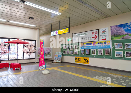 Kitakami Station ist ein Bahnhof in der Stadt Kitakami, Iwate Präfektur, Japan Stockfoto