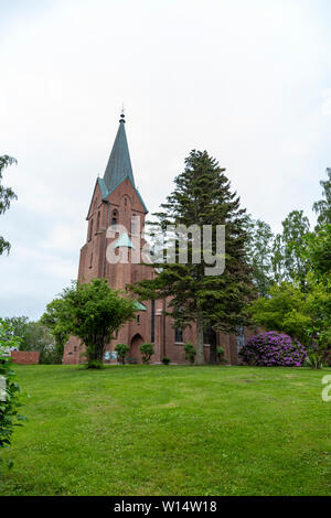 Vestre Aker Kirche eine Kirche in der ullevål Nachbarschaft von Oslo Norwegen, in der Neo-gotischen Stil, aus rotem Backstein gebaut, 1855 Stockfoto