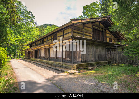 Takayama - Mai 26, 2019: Traditionelles Gebäude im Hida Folk Village open air Museum von Takayama, Japan Stockfoto