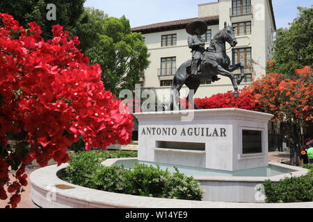 Statue des mexikanischen Sängers und Schauspielers Antonio Aguilar in Downtown Los Angeles Stockfoto