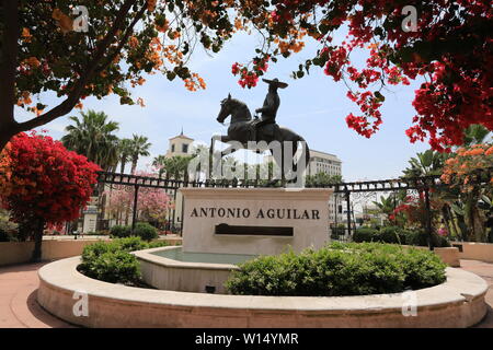 Statue des mexikanischen Sängers und Schauspielers Antonio Aguilar in Downtown Los Angeles Stockfoto