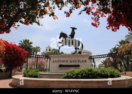 Statue des mexikanischen Sängers und Schauspielers Antonio Aguilar in Downtown Los Angeles Stockfoto