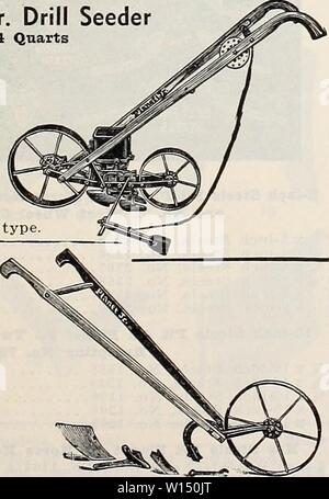 Archiv Bild von Seite 102 des Diamantenen Jubiläum 75-jähriges Jubiläum (1935). Diamond Jubiläum 75-jähriges Jubiläum. diamondjubilee 751935 grif Jahr: 1935 Nr. 3. . $ 16,50 Nr. 5. . 18,75 Nr. 300 Planeten Jr. Sämaschine Sämaschine Kapazität 4 Quarts Preis, $ 18,75 Es hat immer eine Nachfrage nach einer Qualität Sämaschine, die durch die Löcher in der Platte Sau eher als durch eine Vari - diamond-förmige Öffnung. Genaue Seeding" der Samen durch ein Loch in der Platte durch eine patentierte Feed Rad von einem neuen Typ Nr. 19 Garten Pflug und Grubber verpackt Gewicht 18 kg 15"-Stahlfelgen gedrückt wird. Eqaipment - 1 2-Anbau zu Stockfoto