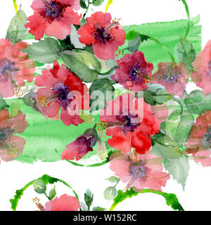 Blumenstrauß Blumen botanischen Blumen. Aquarell Hintergrund Abbildung. Nahtlose Muster. Stockfoto