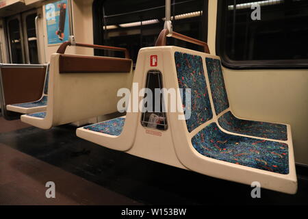 Das Innere der u-bahn wagen Stockfoto