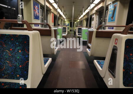 Das Innere der u-bahn wagen Stockfoto