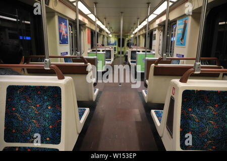Das Innere der u-bahn wagen Stockfoto