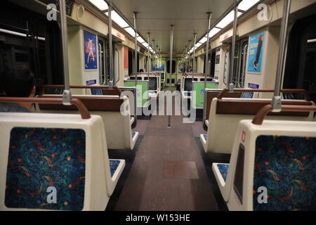 Das Innere der u-bahn wagen Stockfoto