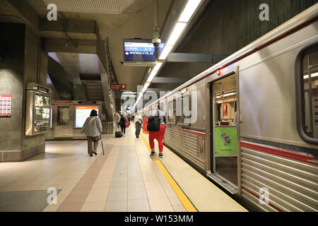 Der Wagen an der Union Station der U-Bahn Station in Los Angeles Stockfoto