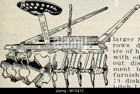 Archiv Bild von Seite 110 des Diamantenen Jubiläum 75-jähriges Jubiläum (1935). Diamond Jubiläum 75-jähriges Jubiläum. diamondjubilee 751935 grif Jahr: 1935 Unsere neue Flexible Double Action Traktor Egge ist das Ergebnis unserer langjährigen Erfahrung im Aufbau von Traktor disk Eggen. Während der Rahmen ermöglicht extreme Flexibilität auf unebenem Boden und in drehen, gleichzeitig die Egge sehr effizient ist und die hohe Klasse Arbeit. Größe A-6, 24 Platten, 16-in.-Durchmesser, 6-ft. Schneiden, 755 lbs., Preis $ 115.75 Größe A-7, 28 Festplatten, 16-in.-Durchmesser, 7 y 2 ft. Schneiden, 860 lbs., Preis 124.75 Größe X-6, 24 Platten, 18-in.-Durchmesser, 6 y 2 ft. Schneiden, p Stockfoto