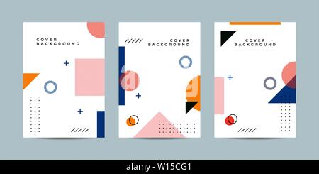 Abstrakte Abdeckung mit Memphis Style Geometrische Stock Vektor