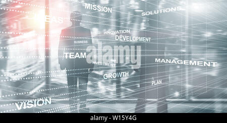 Abstrakte Geschäft Hintergrund Double Exposure mixed Media. Stockfoto