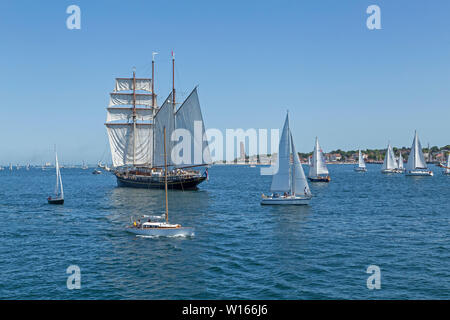 Windjammer Parade, 125. Kieler Woche, Laboe, Kiel, Schleswig-Holstein, Deutschland Stockfoto