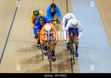 30-06-2019: Sportnieuws: Europese Spelen: Minsk Radfahren - Titel: Männer Keirin Stockfoto