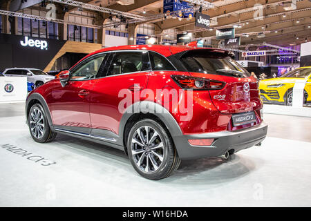 Poznan, Polen, März 2019 Mazda CX-3 AWD Skyactiv Technologie, Poznan International Motor Show, subkompakte Crossover-SUV hergestellt von Mazda Stockfoto