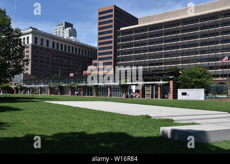 PHILADELPHIA, PENNSYLVANIA, USA - 26. JUNI 2019: die Liberty Bell Center ein Park in Philadelphia. Stockfoto