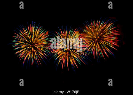 Das Feuerwerk in La Ronde in Montreal Stockfoto