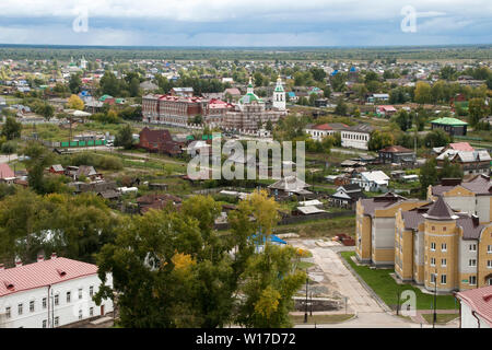 Tobolsk Russland, Stadtbild über die Altstadt vom Kreml suchen Stockfoto