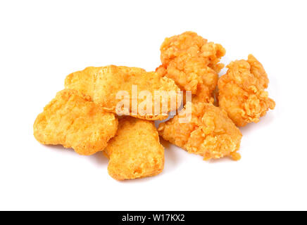Chicken Nuggets auf Weiß Stockfoto
