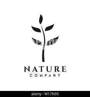 Natur oder Baum-, Pflanzen Logo Design einfach und minimalistischen Stil Stockfoto
