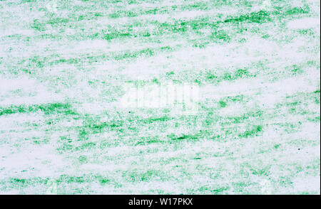Crayon Textur grün Zeichnungen auf weißem Papier Hintergrund Stockfoto