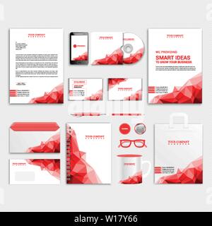 Polygonale Corporate identity Template Design Stock Vektor
