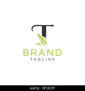 Schreiben logo Natur Design oder die Initialen des Alphabets. Einfache, minimalistische Stil Stockfoto