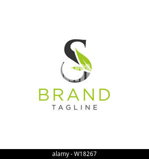 Schreiben logo Natur Design oder die Initialen des Alphabets. Einfache, minimalistische Stil Stockfoto