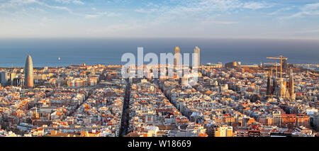 Panoramablick über Barcelona, Spanien Stockfoto