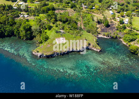 Luftaufnahme von Tufi, Tufi, Cape Nelson, Papua-Neuguinea Stockfoto