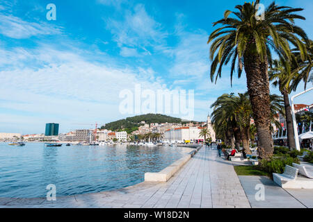 Riva, Strandpromenade, Split, Dalmatien, Kroatien Stockfoto