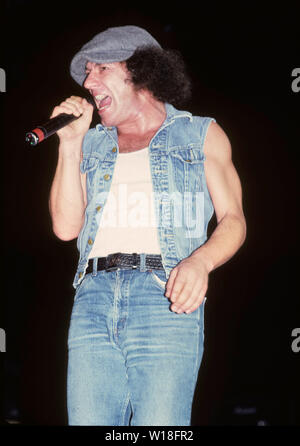 AC/DC US-rock Gruppe mit Brian Johnson über 1985. Foto: Jeffrey Mayer Stockfoto