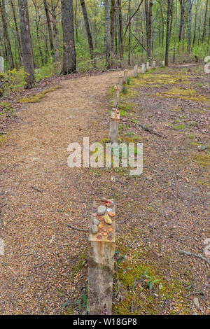 Grabsteine für Unbekannte verbündete Soldaten. Natchez Trace Parkway, Meile 269, in der Nähe von Tupelo, Mississippi, USA. Stockfoto