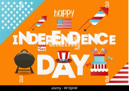 Tag der Unabhängigkeit Grußkarte. Stock Vektor