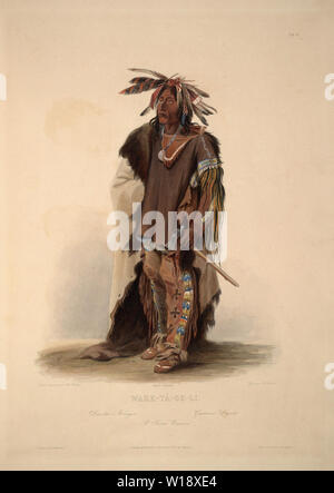 Karl Bodmer - Wahk T Ge Li Sioux Krieger Platte 8 Band 2 Reisen Interior North Americ 1844 Stockfoto