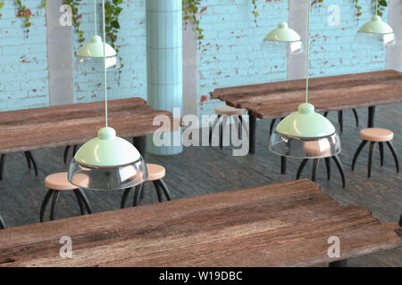 Restaurant mit Pflanzen Rendering Stockfoto