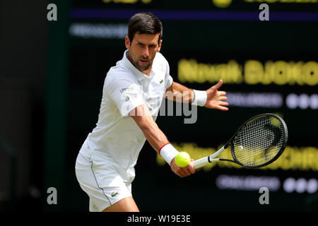 London, Großbritannien. 01. Juli, 2019. NOVAK DJOKOVIC, Serbien, 2019 Credit: Allstar Bildarchiv/Alamy leben Nachrichten Stockfoto