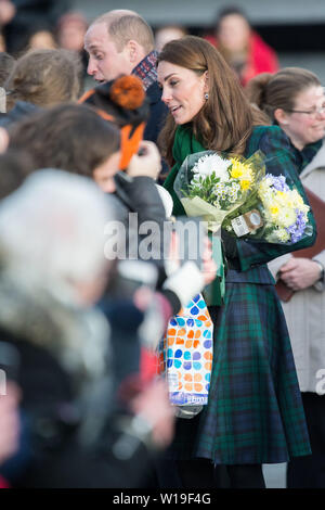 Dundee, Großbritannien. 29. Januar 2019. Der Herzog und die Herzogin von Cambridge offiziell eröffnet von Dundee V&A Museum für Gestaltung. Stockfoto