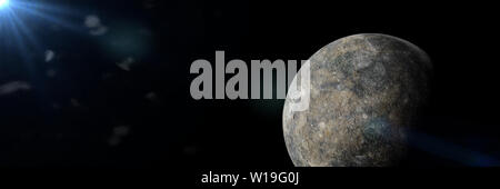 Planeten Merkur (3d-Grafik Banner, Elemente dieses Bild von der NASA eingerichtet sind). Stockfoto