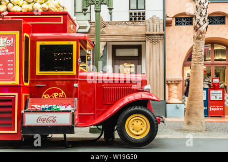 Singapur-26 Sep 2017: Popcorn Verkauf Lkw in Singapur Universal Studio Stockfoto