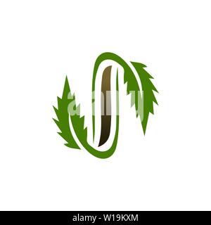 Marihuana Leaf Logo Design Template Stock Vektor