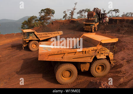 Bergbau für das Transportieren und Verwalten von Eisenerz Stockfoto