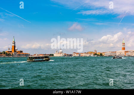 Panorama von San Georgio, der Dogenpalast in Venedig, Venetien, Italien Stockfoto