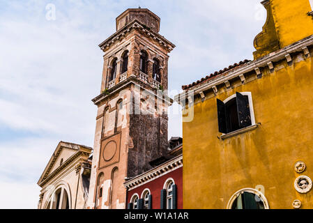 Kirche bei Squero San Trovaso in Venedig, Venetien, Italien Stockfoto