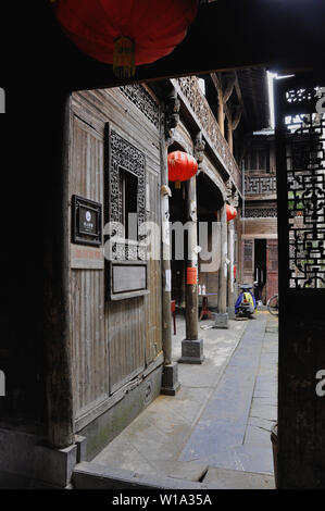 Innerhalb der ländlichen Chinesischen Haus in der Nähe von Guilin, China Stockfoto