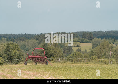 Old Red Harrow auf einem hügeligen Gebiet im Bieszczady-gebirge, Polen. Stockfoto