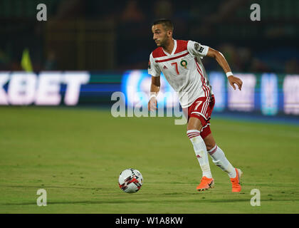 Kairo, Ägypten. 1. Juli 2019. Hakim Ziyach Marokko während der 2019 Afrika Cup der Nationen Übereinstimmung zwischen Südafrika und Marokko an der Al Salam Stadion in Kairo, Ägypten. Ulrik Pedersen/CSM/Alamy leben Nachrichten Stockfoto